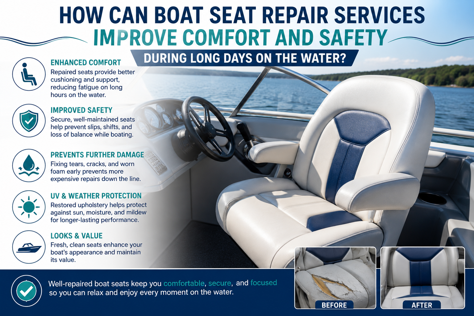 How Can Boat Seat Repair Services Improve Comfort and Safety During Long Days on the Water?